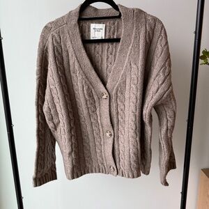 Abercrombie Women's Cable Knit Cardigan - Tan